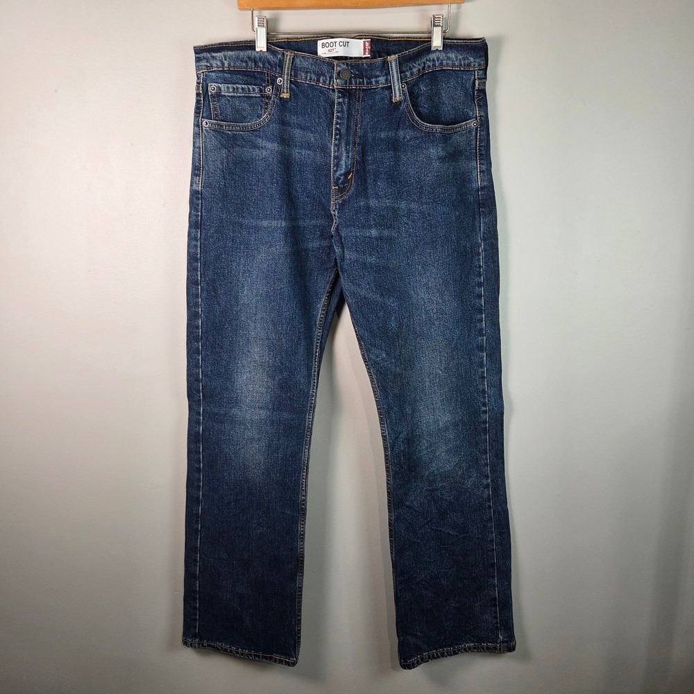 Levis 527 Slim Bootcut Jeans Mens 36x32 Blue Dark Wash Denim 2019